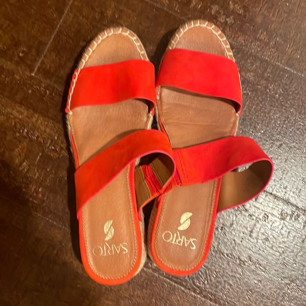 Orange Franco sarto wedges